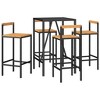 vidaXL Garden Bar Set Black Poly Rattan Medium Tough Garden Bar Set - Black 27.6" Table Length 4 - 3 of 4