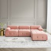 NicBex Modular Velvet Sectional Sofa,Button Tufted L Shaped Couch with Reversible Ottoman for Living Room,Apartment,Office,Pink - 2 of 4