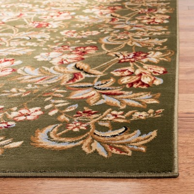Sage Floral 9' x 12' Stain-Resistant Synthetic Area Rug