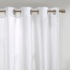 LIVN CO. Dual-Tone Grommet Top Lightweight Semi Sheer Single Curtain Panel, White/Grey 52x96" - 3 of 4