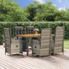 vidaXL Garden Dining Set Grey PE rattan Medium Garden Dining Set - 2 of 4