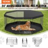 Munora 8-Panel Foldable Dog Playpen - 24" Height Pet Exercise Pen with Top Cover & Bottom Pad, Indoor/Outdoor Puppy Fence - 2 of 4