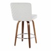 26" Contemporary 360¡ã Swivel Counter Stools with Bent Wood Legs, Padded Seat, and Round Footrest (Set of 2) for Kitchen - 4 of 4