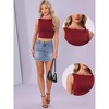 INSPIRE CHIC Women's Crew Neck Sleeveless Metallic Tweed Cropped Tank Top - 2 of 4