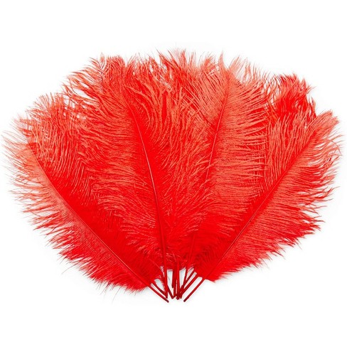 GA, USA Coral/Peach Ostrich Feathers 12-14 inches 12 Pieces 