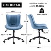 YOUNIKE Modern Home Office Chair Adjustable Swivel Desk Chair Leather Rolling Task Vanity Chair Seat Size 19.49"Wx16.93"Dx(17.91-22.64)"H - 2 of 4
