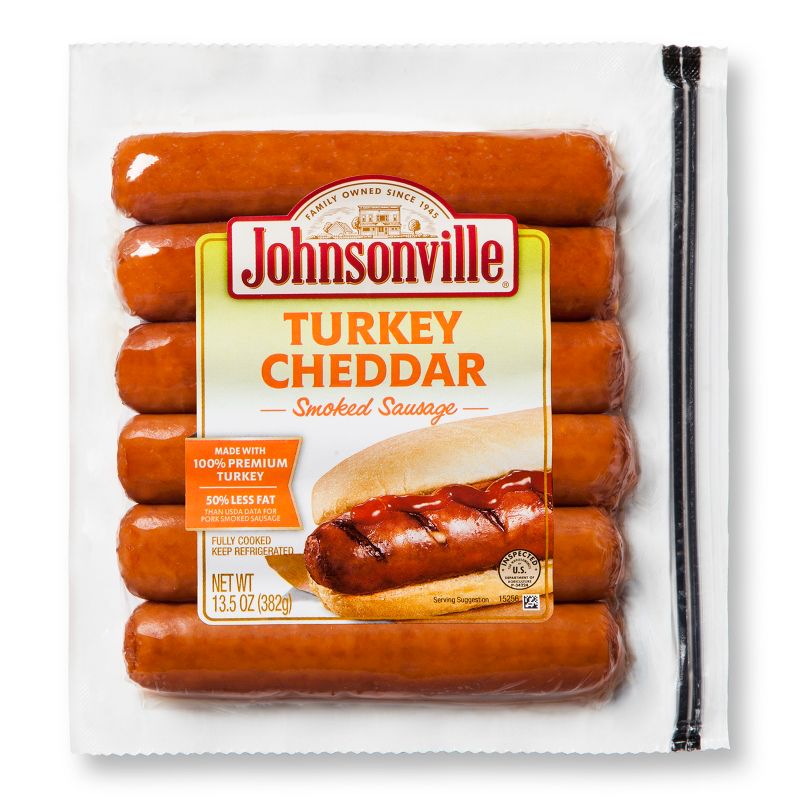 Johnsonville Cheddar Turkey Smoked Sausage - 13.5oz, 1 of 4