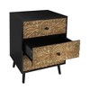 3 Drawer Cabinet With 3 Drawers, Solid Wood Hand-carved Relief, Backboard Lock Buckle Waterproof Storage Organizer - 4 of 4