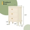 Kumasinova Nightstand with 3 Drawers and Handles,Wooden Accent Table with Storage,Side Table for Bedroom,Living Room,Off-White - 3 of 4