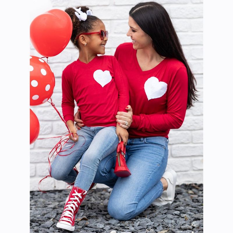 Girls Mommy And Me Shining Heart Red Top - Mia Belle Girls, 3 of 7