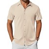 COOFANDY Mens Casual Shirts Short Sleeve Button Down Shirt Wrinkle Free Summer Shirt - 2 of 4