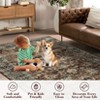 Washable Vintage Rug Floral Print Area Rug Distressed Oriental Rug Low Pile Non Slip Foldable Accent Rug - 4 of 4