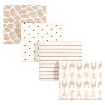 Hudson Baby Infant Cotton Flannel Receiving Blankets, Neutral Giraffe, One Size