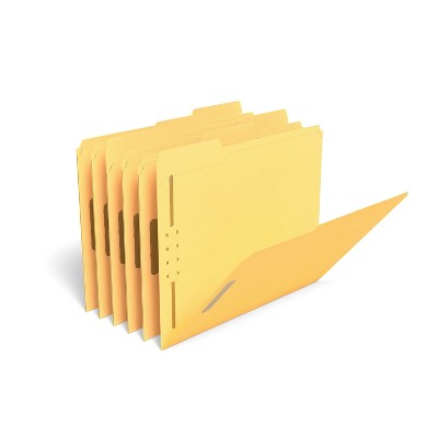 HITOUCH BUSINESS SERVICES Reinforced End Tab Classification Folder 2" Exp Ltr Yellow 50/BX