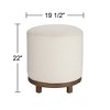 55 Downing Street Daniel Wood Swivel Dining Stool Brown 22" High Modern Zeus Pearl Fabric Cushion for Kitchen Counter Island Home - 4 of 4