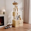 66.9-Inch Cat Tree Tower with Litter Box Enclosure, Large Condo with Food Station Storage Scratching Posts Hammock & Washable Cushions - 3 of 4