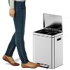 Gal Dual Compartment Trash Can - Stainless Steel w/ Soft-Close Lid, Removable Buckets - Hands-Free Kitchen/Office Bin - 4 of 4