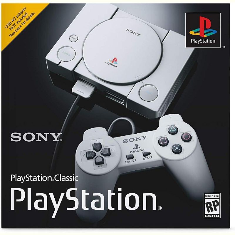 Sony PlayStation Classic Console 2 Wired Controllers 20 Games Pre-Installed Final Fantasy VII Grand Theft Auto Resident Evil Director's Cut More White, 1 of 10