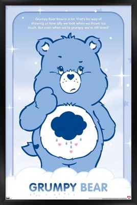 Trends International Care Bears - Grumpy Bear Unframed Wall Poster Print  White Mounts Bundle 22.375 x 34