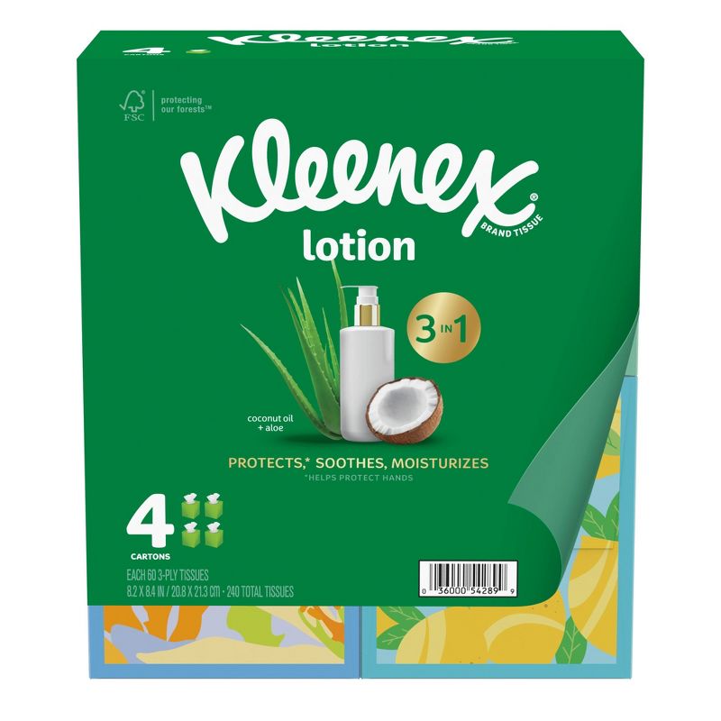 Kleenex Soothing Lotion 3-Ply Facial Tissue, 3 of 14