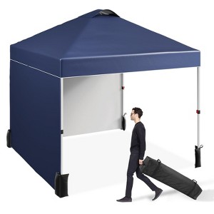 10 x 10 Pop Up Canopy, All Season Instant Canopy with 2 Sidewalls and Vented Roof, Portable Party Tent with Wheeled Carry Bag - 1 of 4