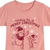 Girls' - Winnie the Pooh - Pooh & Piglet Wishing for a Merry Christmas Fitted Short Sleeve Graphic T-Shirt - 2 of 4