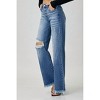 Women's Solice Mid Rise Button Down Wide Leg Jeans - RISEN - 3 of 4