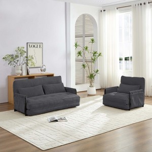 Mjkone Muti-Functional Folding Sofa Bed,Floor Sofa Bed Set,Lazy Sofa with Pillows,6 Position Adjustable Backrest - 1 of 4