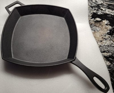 Tablecraft CW30114 Cast Iron Square Fry Pan, 2 Quart, Black