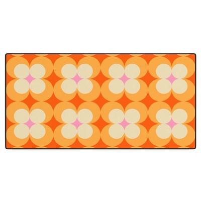Jen Du Vintage Yellow Orange Flowers Desk Mat