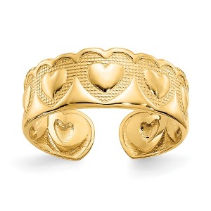 Black Bow Jewelry Solid Heart Toe Ring in 14K Yellow Gold - 1 of 4