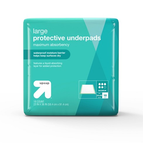 Protective Bed Underpads - Maximum Absorbency - Large - 18ct - Up 