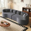 Resenkos 106.3" Curved Sectional Sofa, 4-Seater Cloud Couch with 6 Pillows and Memory Foam Comfort, Light Khaki - 4 of 4