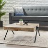 Coffee Table For Living Room, Industrial Coffee Table With Metal V-Shaped Legs, Rectangular Accent End Table - 2 of 4