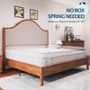 AMERLIFE Wood Bed Frame with Tall Upholstered Curved Headboard, Solid Wood Platform, No Box Spring Needed, Wood Slat Support - 3 of 4