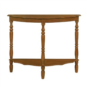 COWLOWN White Coffee Tables, Circular Curved Half-Moon Console Table with Cloud Design Top and Open Shelf Wood Frame and Legs - 1 of 4