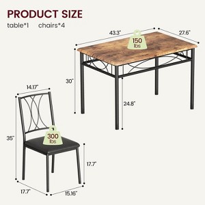 Garvee Dining Table Sets,4 Chairs Kitchen Table Sets 4 Chairs,Rectangular Dining Table Sets,Apartment Kitchen Table Sets Small Space Dining Room - 1 of 4