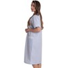 Dreamcrest Womens Short Sleeve Duster, Seersucker Gingham Housecoat Women Sleepwear Embroidered Snap Front Nightgown - 2 of 3
