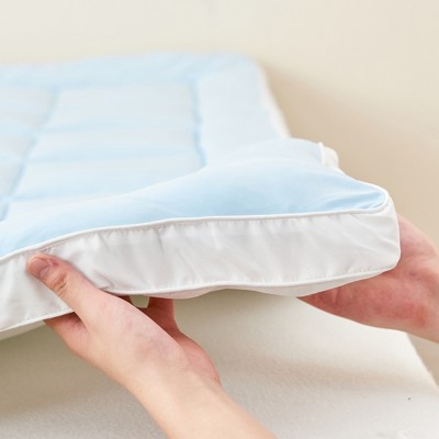 Queen Light Blue Down Alternative Cooling Mattress Topper