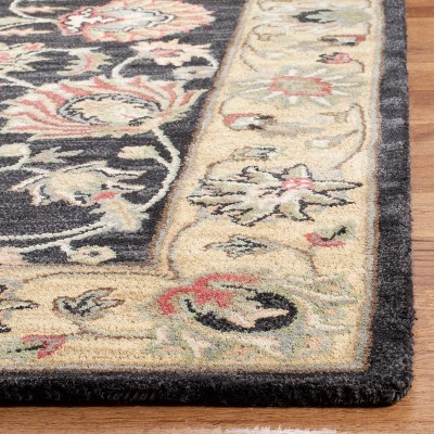Hand-Tufted Charcoal and Gold Wool 4' x 6' Area Rug