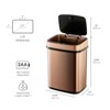 SEVOBAL Indoor Trash Cans Modern 3.2 Gallon Trash Can Touchless Sensor Motion Bin Automatic Smart Office Bedrooms Kitchen, Golden, 10.3"*7.8"*14" - 3 of 4