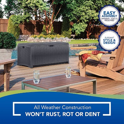 Cyberspace Lockable Resin Wicker Outdoor Deck Box