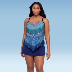 Trimshaper Women's Hank Handkerchief Tankini Swimsuit Top - 1 of 3