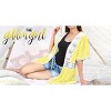 LA LEELA Women's Summer Front Open Holiday Beachwear Mini Bathing Suit Cover ups Duster Vacation Swimwear Cardigan L-XL Yellow, Solid - 2 of 4