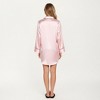 Anna-Kaci Lounge Women's Satin Button-Front Sleep Shirt with Contrast Piping Trim and Relaxed Long Sleeve Silhouette - 4 of 4