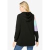 Woman Within Plus Size Color Block Hoodie Sweatshirt - 3 of 4