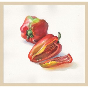 Amanti Art Still Life Pepper by Samira Yanushkova Wood Framed Wall Art Print - 1 of 4