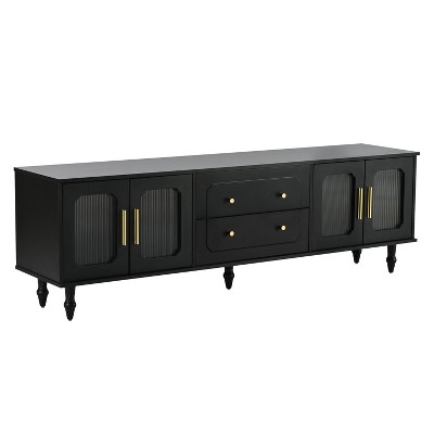 NicBex TV Stands for 75 inch TV,Retro Design Entertainment Center with 2 Cabinets and 2 Open Shelves,TV Console for Living Room, Bedroom, Home