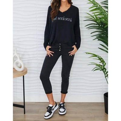 Women's Crinkle Button Fly Jogger - Milio Milano