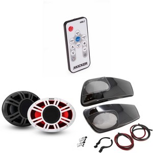 Kicker 48KMXL69 6x9" KMXL Horn-Loaded Coaxial Speakers & Bag Lids, Pair, ( Painted Vivid Black ) Compatible With 2014-Up Harley Davidson w/ LED Remote - 1 of 4